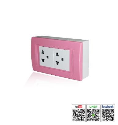 Set of wall mounted Switch and Socket for finished wall รุ่น BJE3P-NZ2