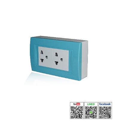 Set of wall mounted Switch and Socket for finished wall รุ่น BJE3B-NZ2
